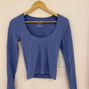 WORN ONCE Free People Blue Seamless Long Sleeve